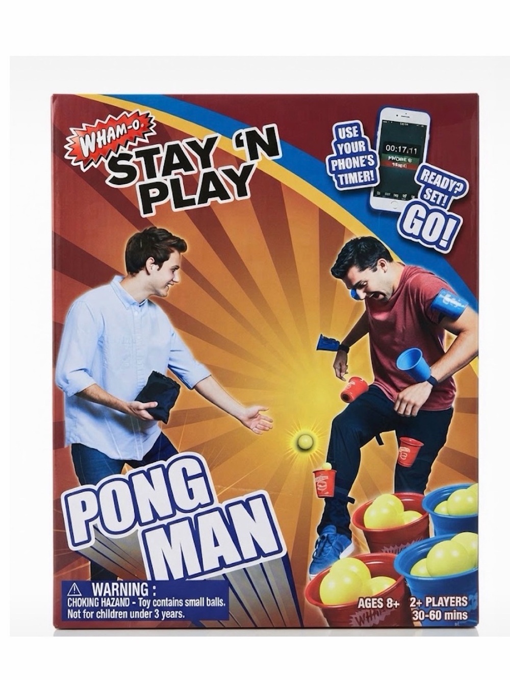 NWT 😎 Wham-o Fun Factory Stay 'N Play Pong Man Game
